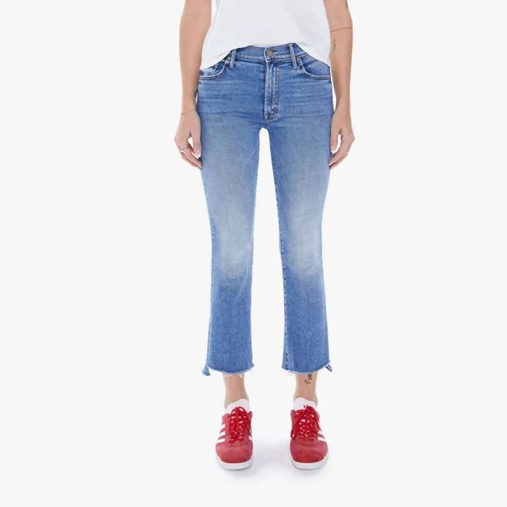 Mother The Insider Crop Step Fray Denim Size 32 Cotton Blend NWOT